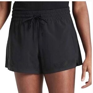 ATHLETA Black Baja Featherweight Laser Cut Drawstring Shorts Size 8